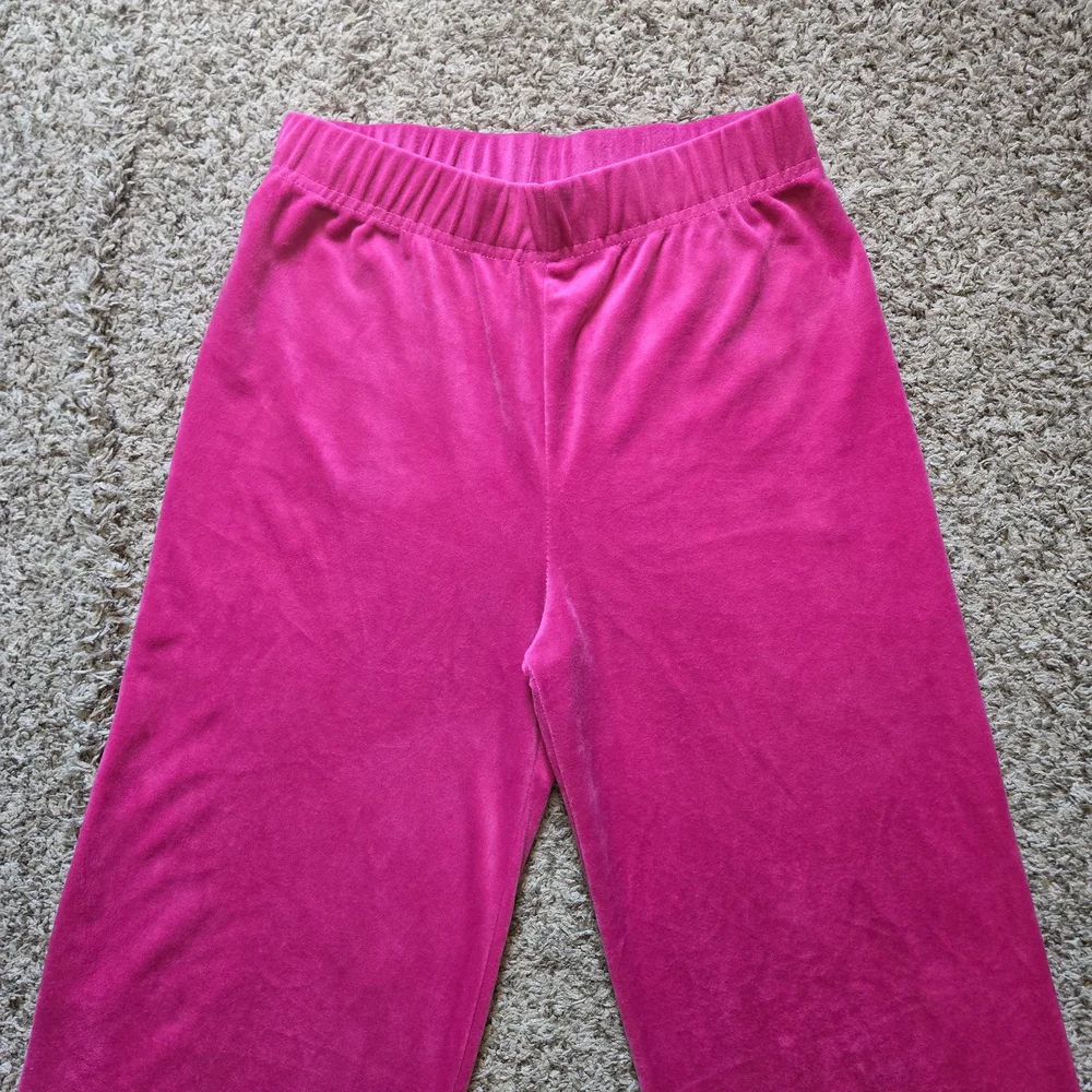 New Mix Classic Pink Velour Wide Leg Pants Womens M Lounge Pull On